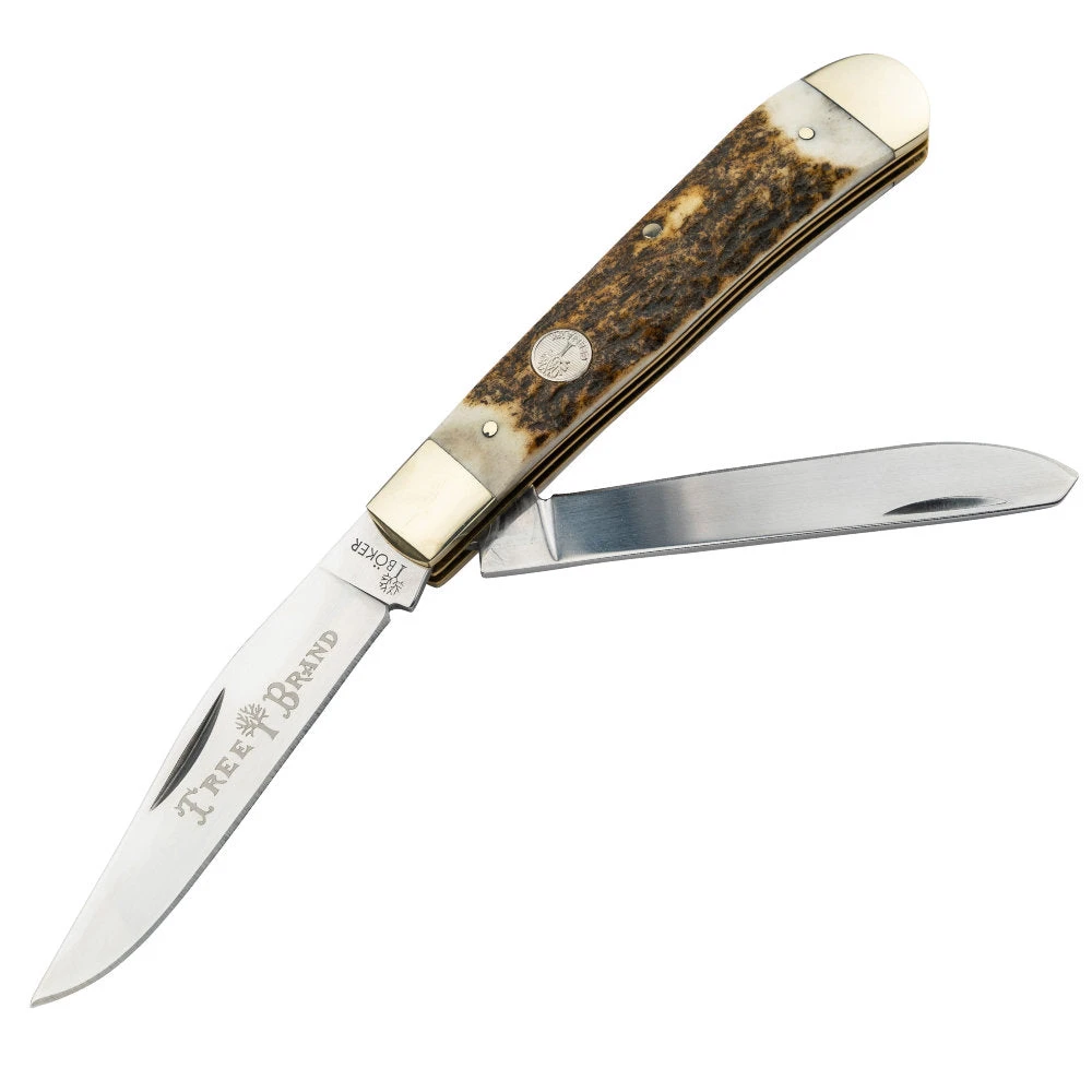 Boker TS 2.0 Stag Horn Trapper Folding Knife 3 Boker TS 2.0 Stag Horn Trapper Folding Knife