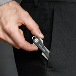 KeySmart Leather Compact Key Holder -Chefs Knives Store KS019BLKLEA KeySmart Black Leather in Pocket x1000