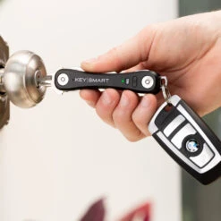 KeySmart Pro Compact Key Holder With Tile Smart Location -Chefs Knives Store KS411 KeySmart Pro In Use in Door