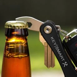 KeySmart Rugged Compact Key Holder -Chefs Knives Store KS607BLK KeySmart Rugged Bottle Opener in Use