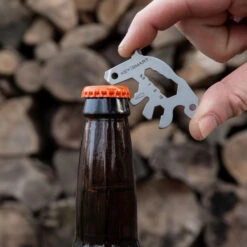 KeySmart AllTul Bear Keychain Multi-tool -Chefs Knives Store KS824 SS BER Lifestyle BottleOpener WoodPile