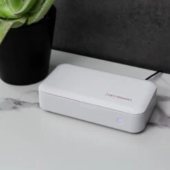 CleanTray UV Sterilization Tray By KeySmart 19 CleanTray UV Sterilization Tray By KeySmart -Chefs Knives Store KS907 CleanTray Sterilization Case Closed on Counter