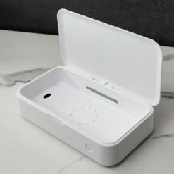 CleanTray UV Sterilization Tray By KeySmart 21 CleanTray UV Sterilization Tray By KeySmart -Chefs Knives Store KS907 CleanTray Sterilization Case Fully Open empty