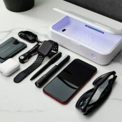 CleanTray UV Sterilization Tray By KeySmart 20 CleanTray UV Sterilization Tray By KeySmart -Chefs Knives Store KS907 CleanTray Sterilization Case with Many Items to be Sterilized