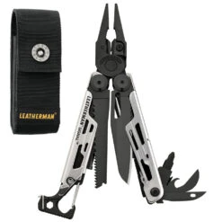 Leatherman Signal Multi-Tool With Nylon Sheath -Chefs Knives Store LT832623 Leatherman Signal Black Silver Open with Sheath