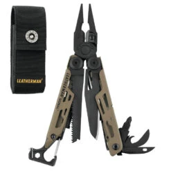 Leatherman Signal Multi-Tool With Nylon Sheath -Chefs Knives Store LT832720 Signal Coyote Tan Open with Pouch 7660db5c 9823 4bd0 a3f8 c2d551535cbd