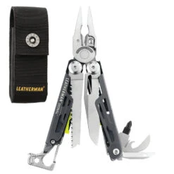 Leatherman Signal Multi-Tool With Nylon Sheath -Chefs Knives Store LT832735 Leatherman Signal Gray Open with Sheath