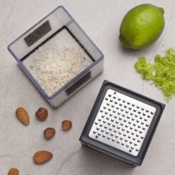 Microplane Cube Grater -Chefs Knives Store MP34002 Microplane Cube Grater Grated Nuts Zested Lime