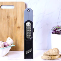 Microplane 3-in-1 Ginger Tool -Chefs Knives Store MP48910 Microplane Ginger Tool Standing