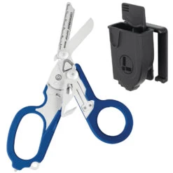 Leatherman Raptor Rescue Shears Multi-tool With Utility Holster -Chefs Knives Store Raptor Blue Open