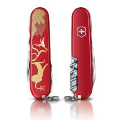 Victorinox Year Of The Ox Huntsman 2021 Limited Edition Swiss Army Knife -Chefs Knives Store SA13714E10 Year of the Ox Huntsman Swiss Army Knife Front and Back