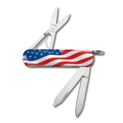 Victorinox US Flag Classic SD Designer Swiss Army Knife -Chefs Knives Store SA67407 American Flag NEW Logo Classic SD