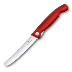 Swiss Classic 4.3" Foldable Serrated Paring Knife By Victorinox -Chefs Knives Store VF67831F Foldable Serrated Parer Open