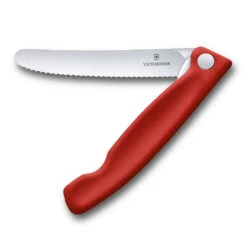 Swiss Classic 4.3" Foldable Serrated Paring Knife By Victorinox -Chefs Knives Store VF67831F Foldable Serrated Parer Red