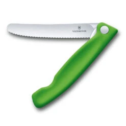 Swiss Classic 4.3" Foldable Serrated Paring Knife By Victorinox -Chefs Knives Store VF67836F4 Foldable Serrated Parer Green