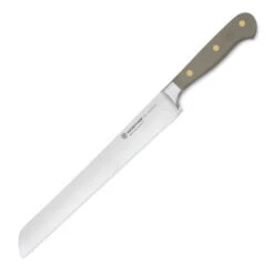 Wusthof Classic Colors 9" Double-Serrated Bread Knife -Chefs Knives Store WU1061706123 Wusthof Classic Colors 9 inch Bread Knife Velvet Oyster