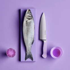 Wusthof Classic Colors 8" Cook's Knife 25 Wusthof Classic Colors 8" Cook's Knife -Chefs Knives Store Wusthof Classic Colors 8 inch Cooks Knife Purple Yam Detail