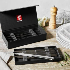 TWIN Stainless Steel 8-Piece Porterhouse Steak Knife Set By Zwilling J.A. Henckels -Chefs Knives Store ZH39129850 Lifestyle Shot