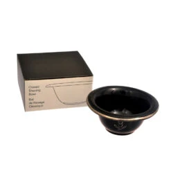 Pure Badger Shaving Bowl - Black With Silver Rim