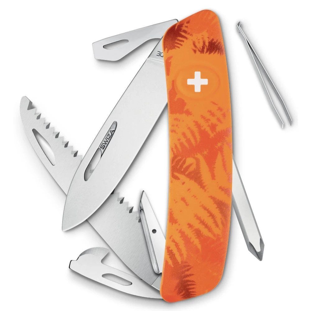Swiza C06 Swiss Pocket Knife, Orange Fern Camouflage 3 Swiza C06 Swiss Pocket Knife, Orange Fern Camouflage