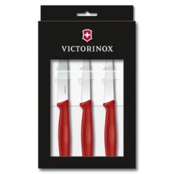 Victorinox Classic 4-Piece Utility Paring Knife Set With Red Handles