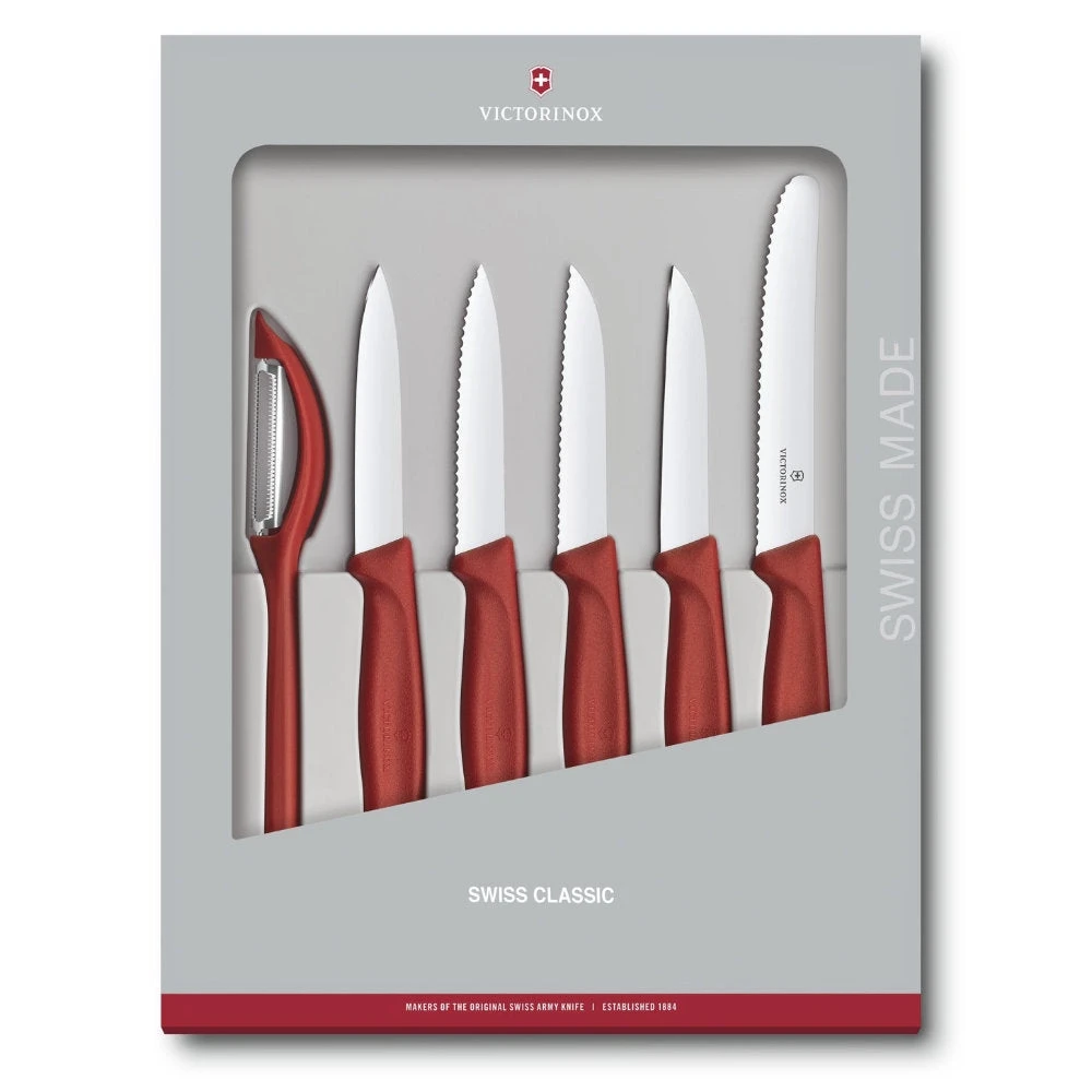 Swiss Classic 6-Piece Red Paring Knife Set By Victorinox 4 Swiss Classic 6-Piece Red Paring Knife Set By Victorinox - Image 2
