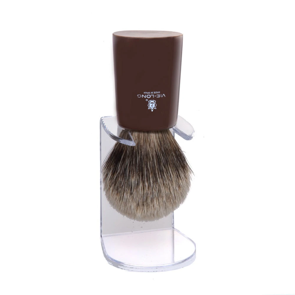 Vie-Long Silver Tip Badger Shaving Brush - Polished Bull Horn Handle 3 Vie-Long Silver Tip Badger Shaving Brush - Polished Bull Horn Handle